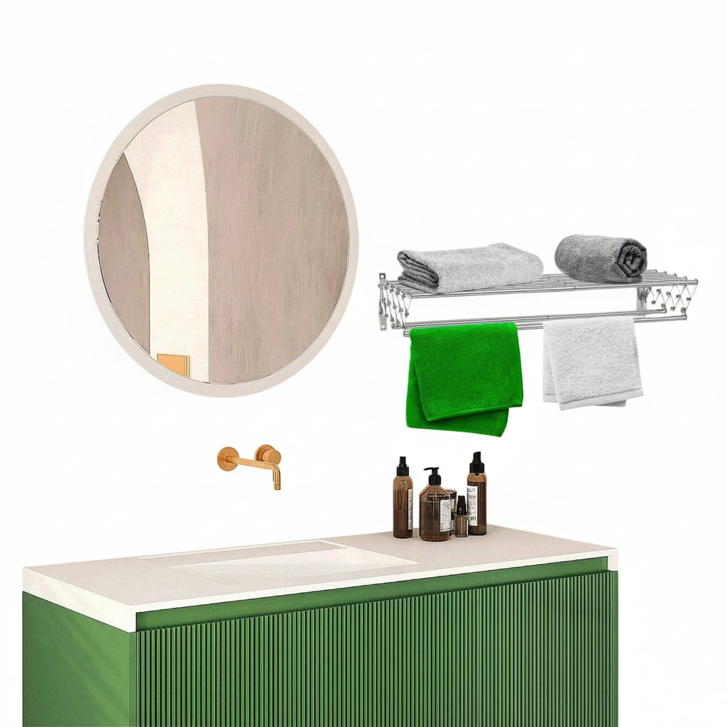 Étendoir à linge mural rétractable inox pliable