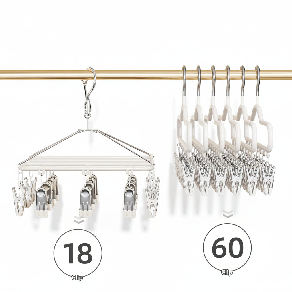 Cintre pour étendoir à linge avec pinces multiples