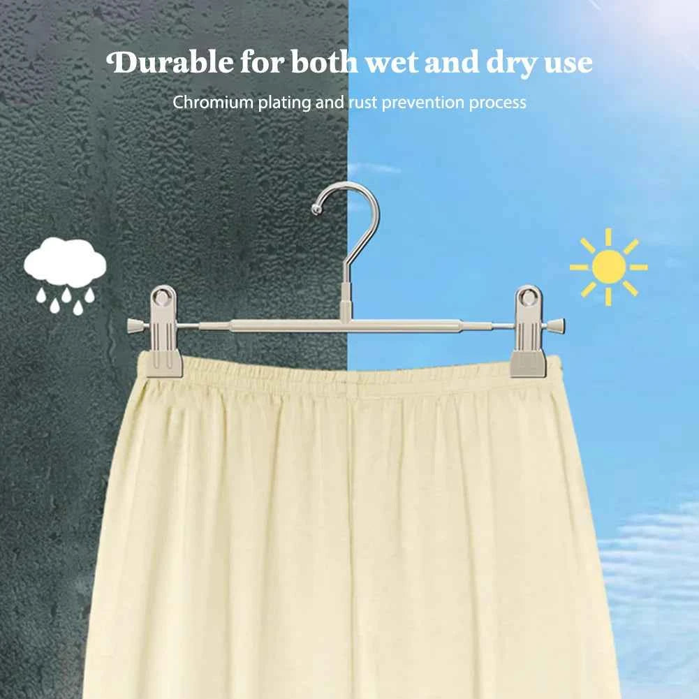 Cintre pour étendoir à linge inox à pinces ajustables