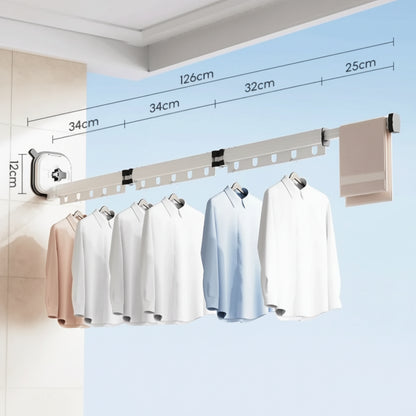 Étendoir à linge mural rétractable en aluminium
