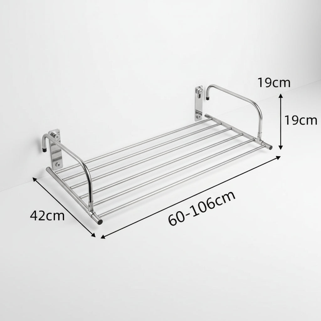 Étendoir à linge pour balcon inox rétractable
