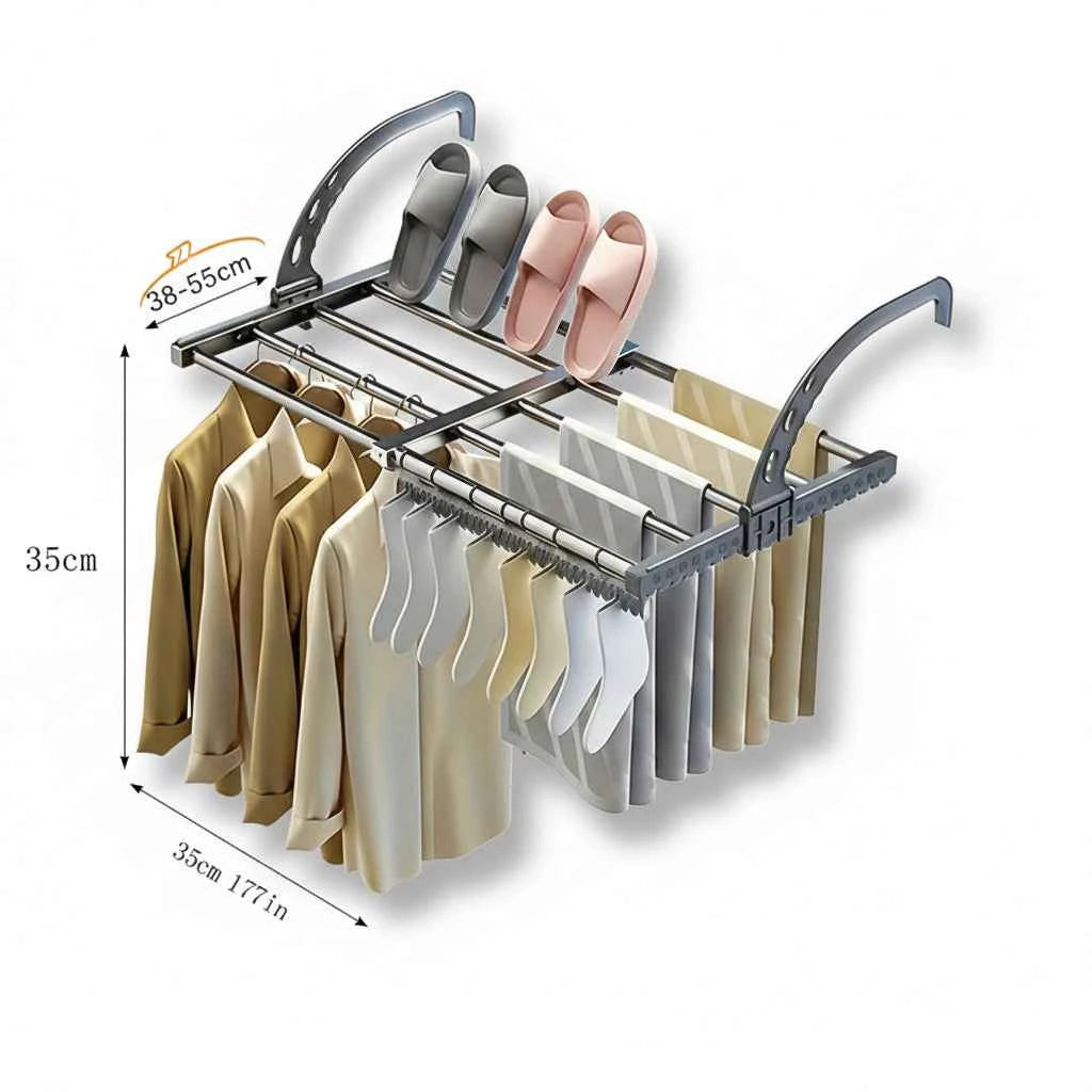 Étendoir à linge pour balcon inox multifonction