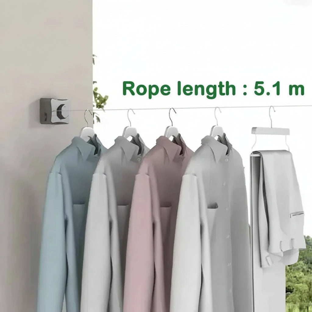 Étendoir à linge mural rétractable fil télescopique