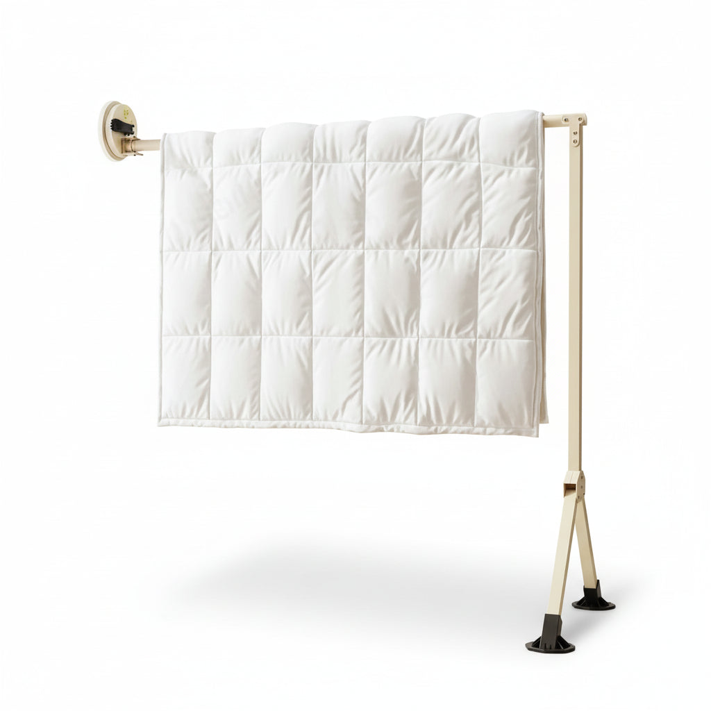 Étendoir à linge pliable ventouses inox murales