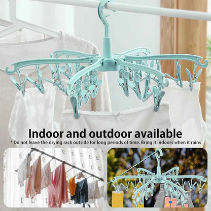Petit étendoir à linge 24 pinces pliable rotatif