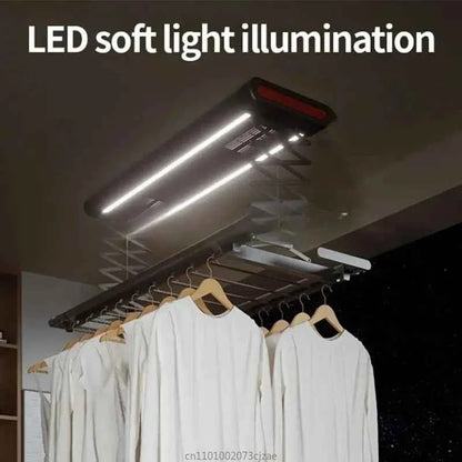 Étendoir à linge plafond électrique télescopique