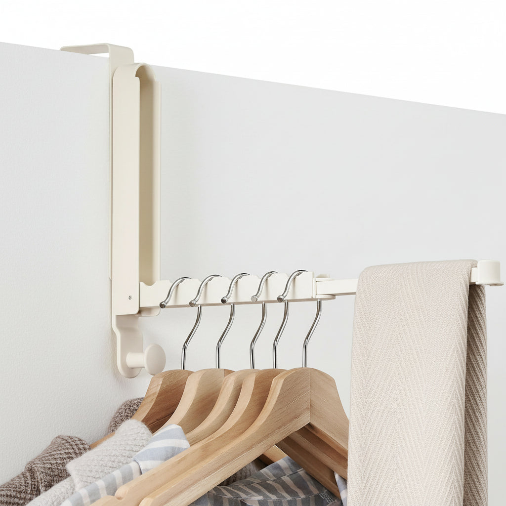 Étendoir à linge sur porte télescopique aluminium