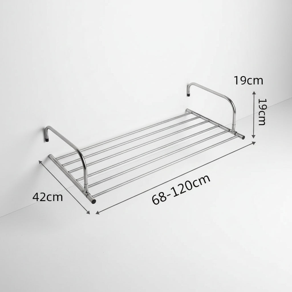 Étendoir à linge pour balcon inox rétractable