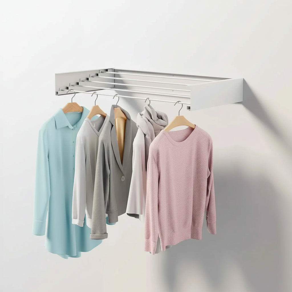 Étendoir à linge mural rabattable en aluminium