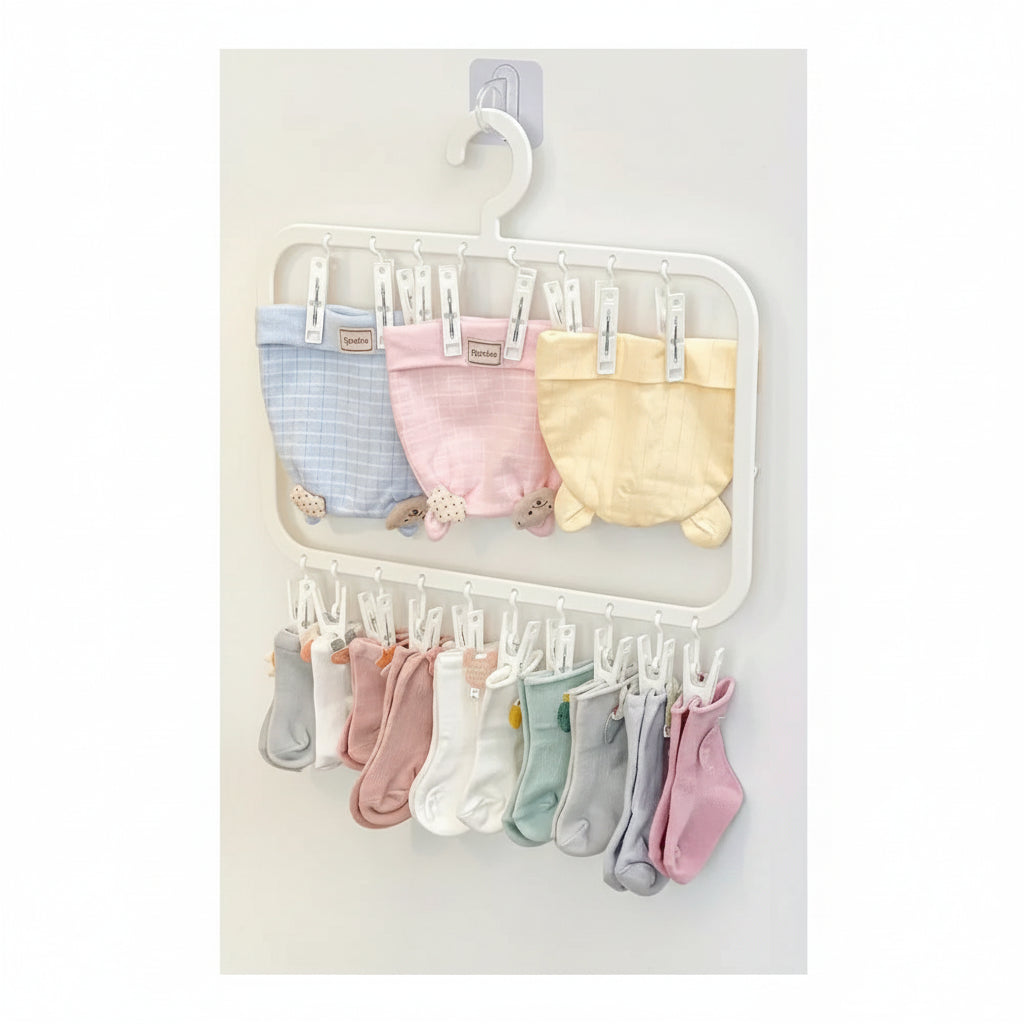 Petit étendoir à linge multi pinces pliable