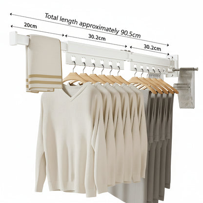 Étendoir à linge mural rétractable en aluminium pliable