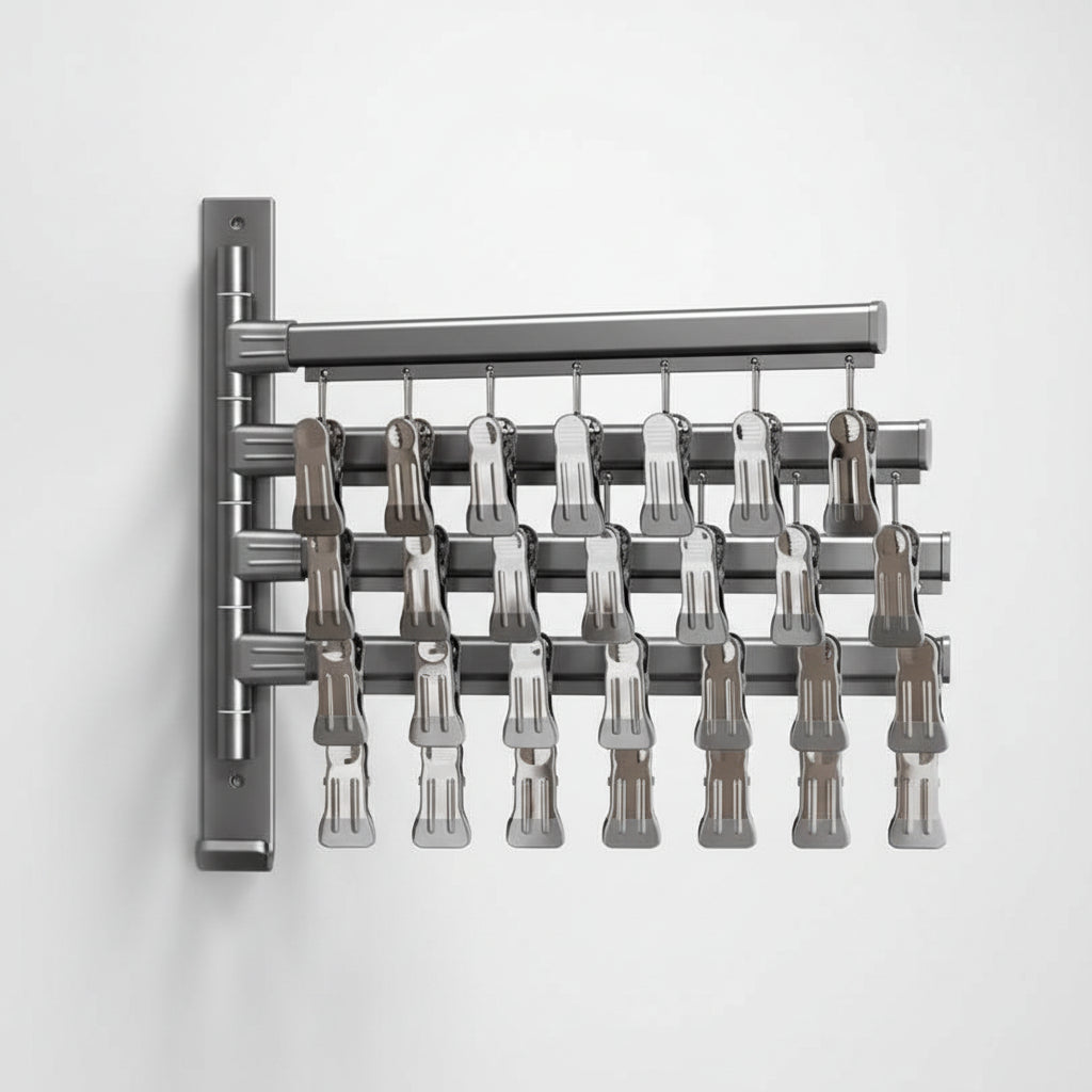 Étendoir à linge mural pliable en aluminium