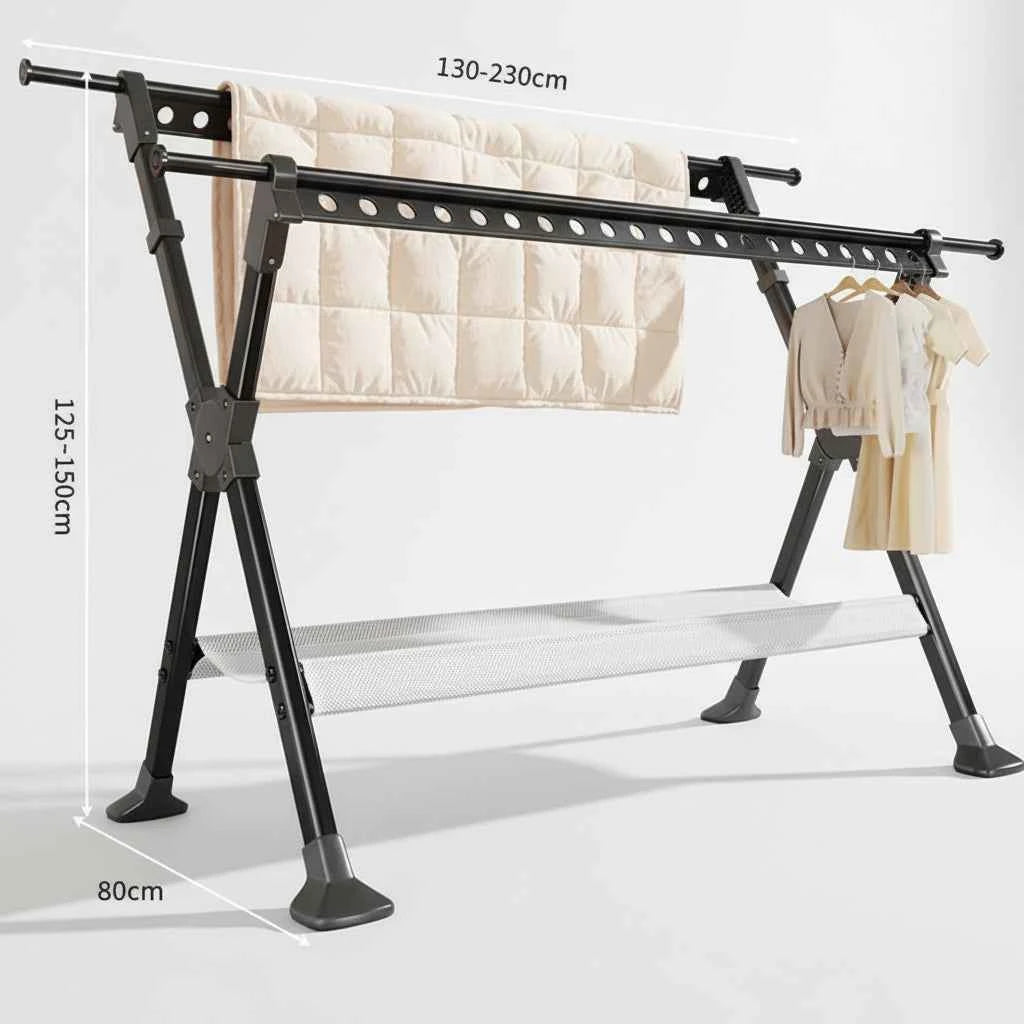 Étendoir à linge pliable télescopique balcon