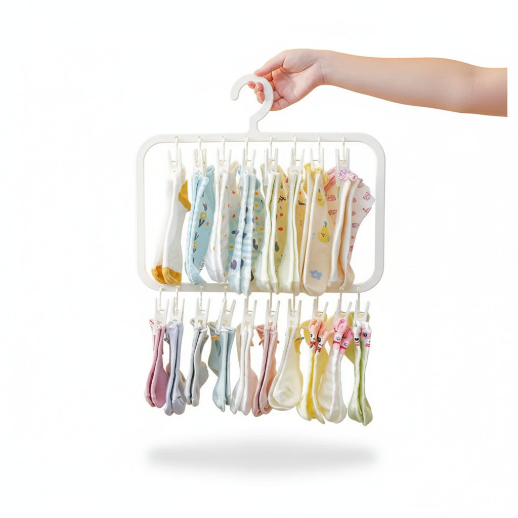 Petit étendoir à linge multi pinces pliable