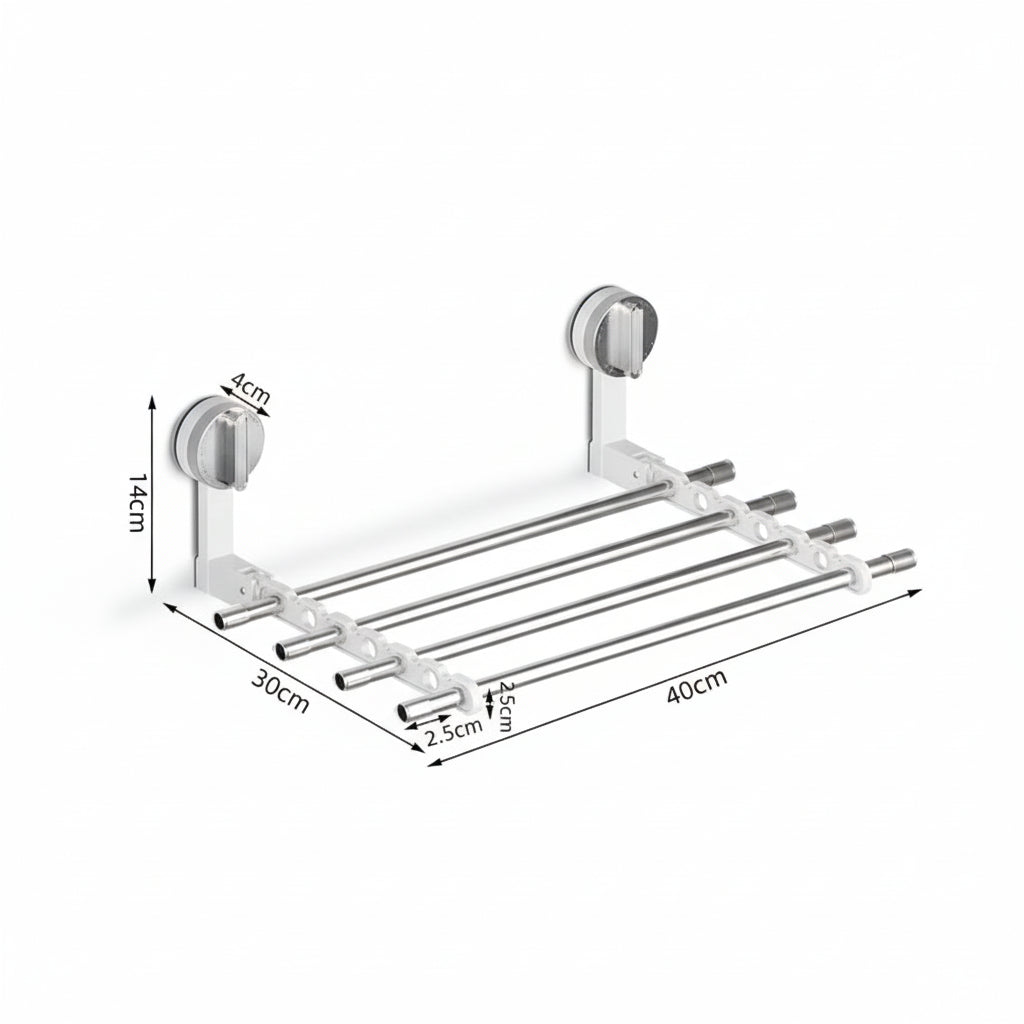 Étendoir à linge mural rabattable ventouse pliable