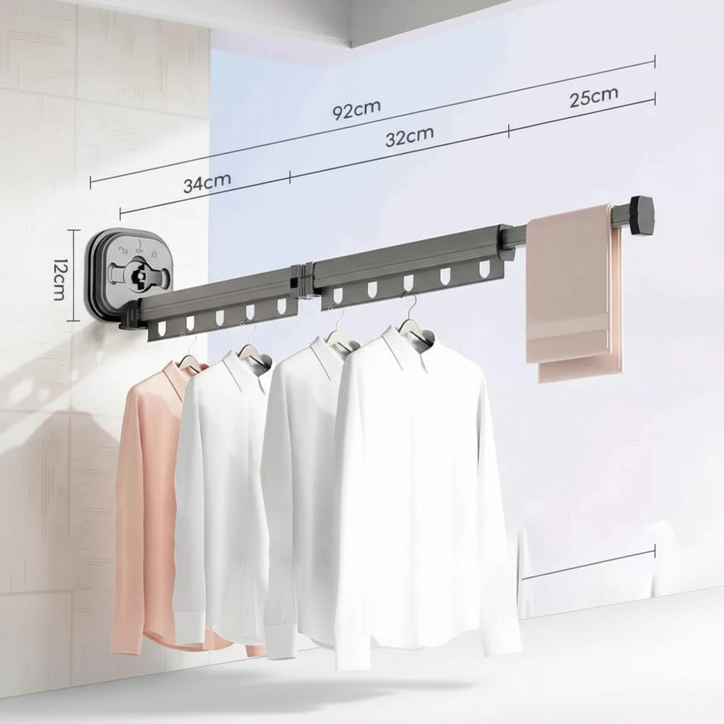 Étendoir à linge mural rabattable en aluminium