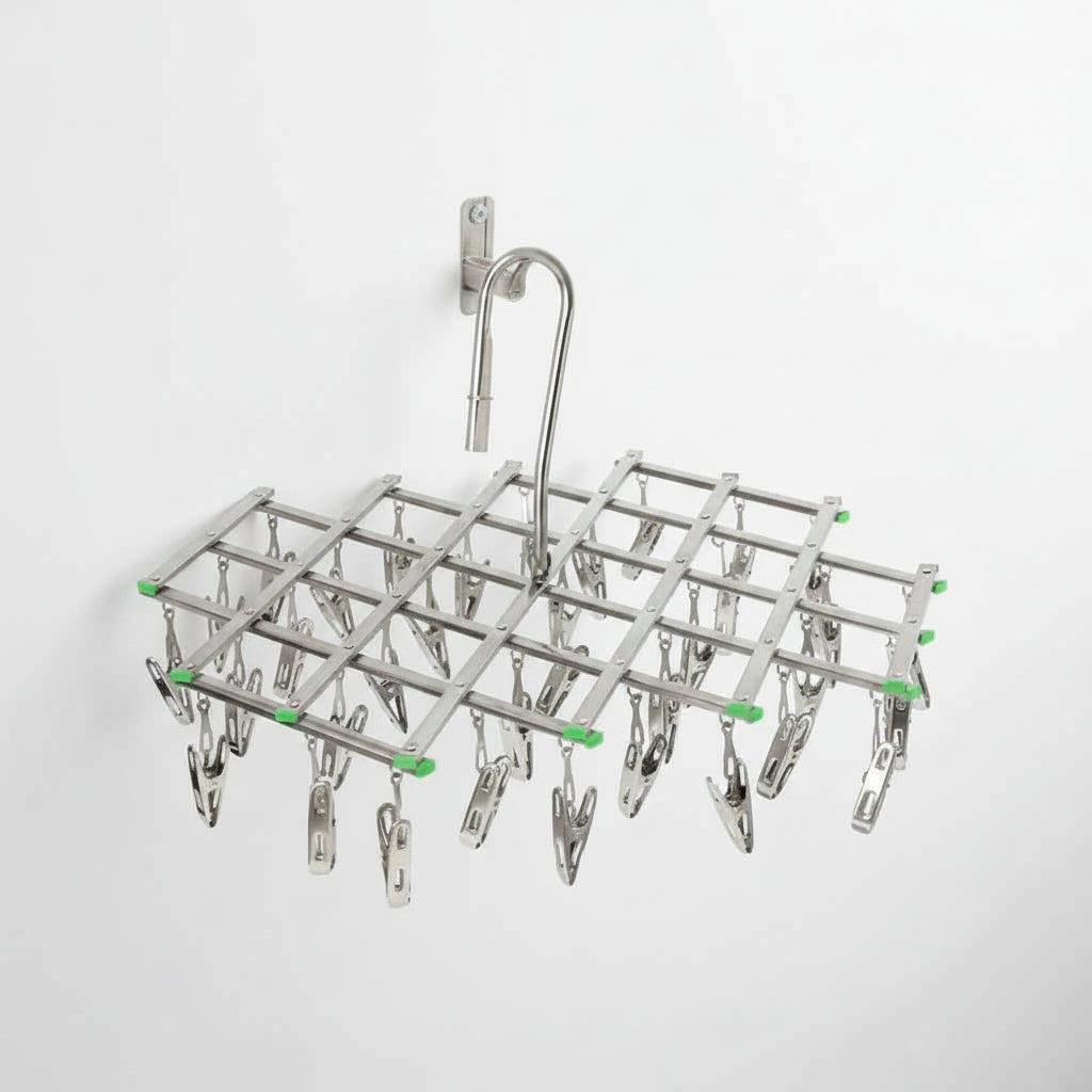Petit étendoir à linge inox à pinces