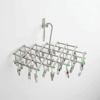 Petit étendoir à linge inox à pinces