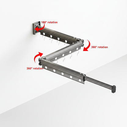 Étendoir à linge mural rabattable en aluminium