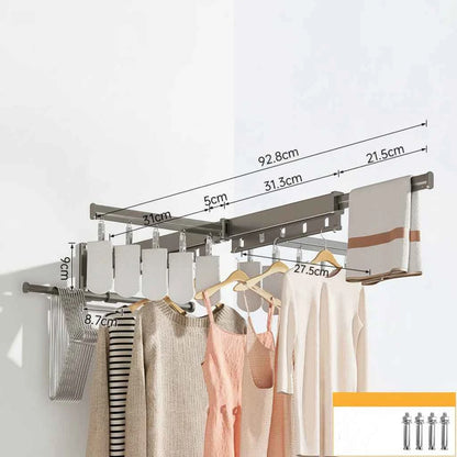Étendoir à linge mural rabattable aluminium pliable