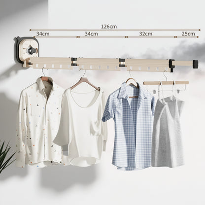 Étendoir à linge mural rétractable en aluminium