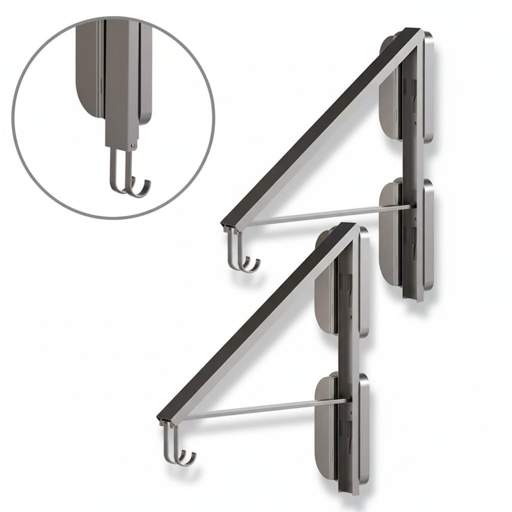 Étendoir à linge mural rétractable acier carbone balcon