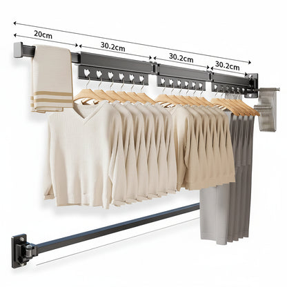 Étendoir à linge mural rétractable en aluminium pliable