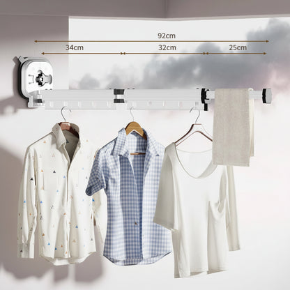 Étendoir à linge mural rétractable aluminium sans perçage