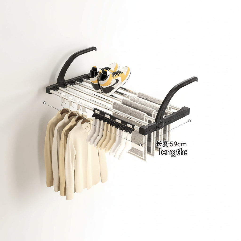 Étendoir à linge pour radiateur extensible pliable