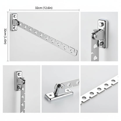 Étendoir à linge mural rabattable inox 180° pliable