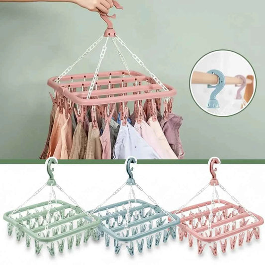 Petit étendoir à linge multi pinces 32 clips