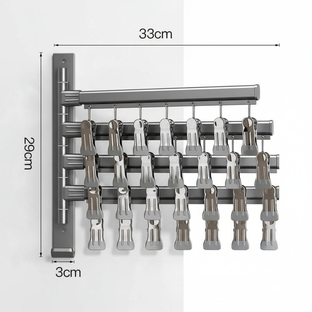 Étendoir à linge mural pliable en aluminium