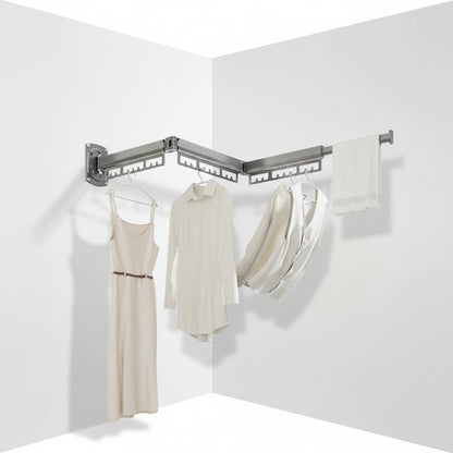Étendoir à linge mural rétractable aluminium robuste