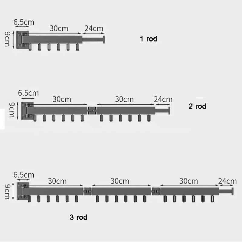 Étendoir à linge mural rétractable en aluminium pliable