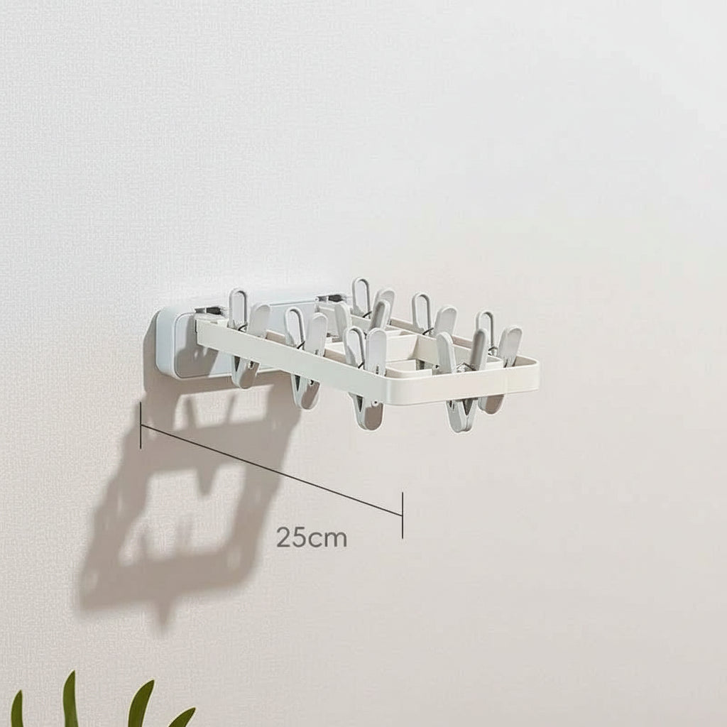 Étendoir à linge mural rabattable avec pinces socks