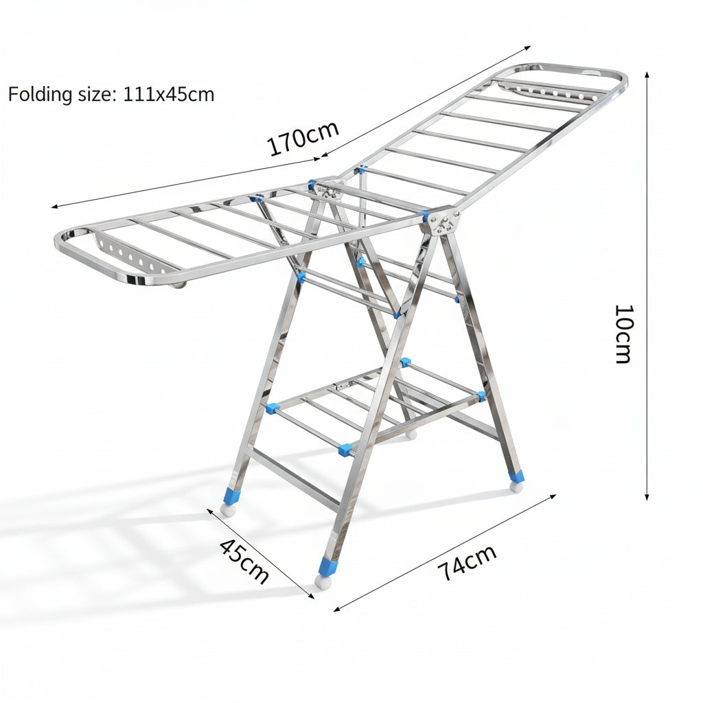 Étendoir à linge pliable inox intérieur extérieur