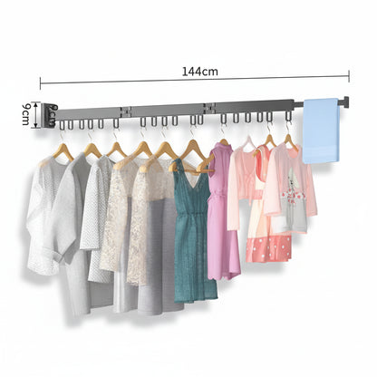 Étendoir à linge mural rétractable en aluminium pliable