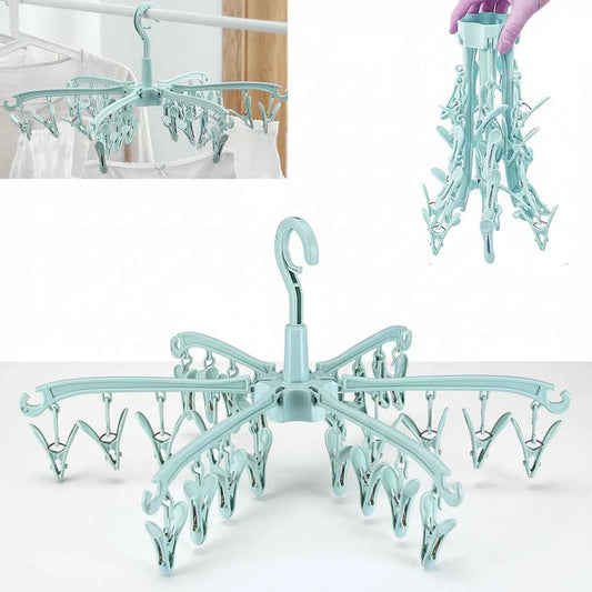 Petit étendoir à linge 24 pinces pliable rotatif