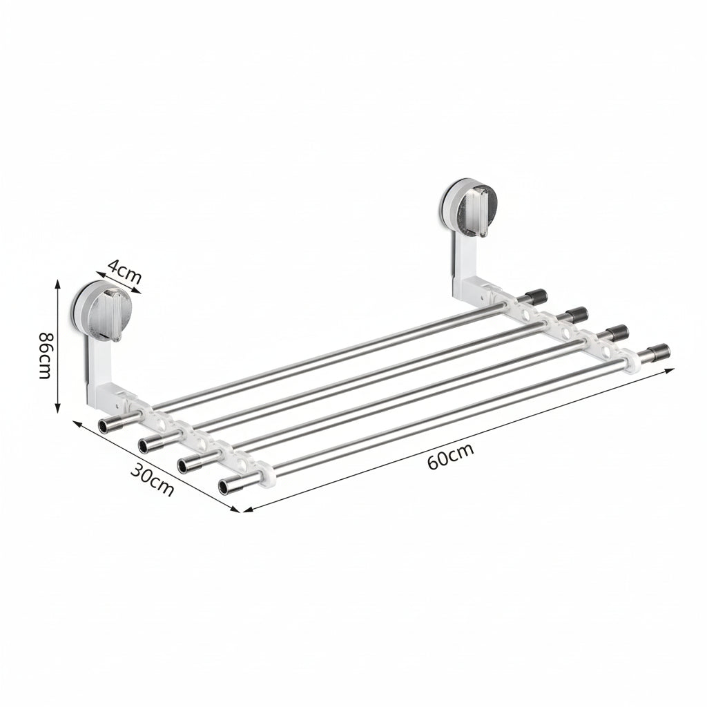 Étendoir à linge mural rabattable ventouse pliable