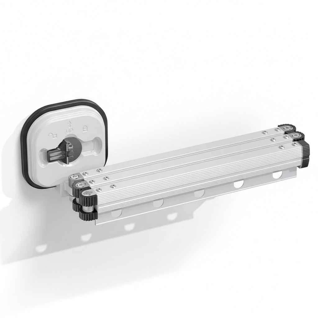 Étendoir à linge mural rétractable aluminium sans perçage