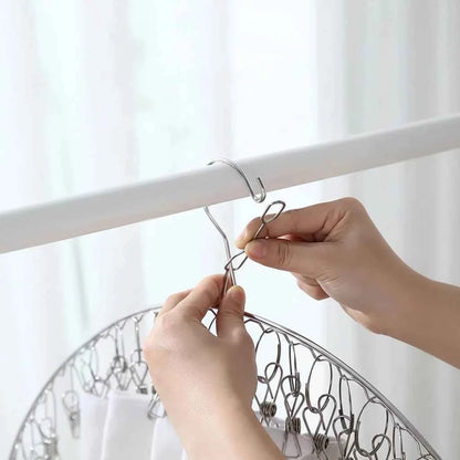 Cintre pour étendoir à linge inox avec pinces