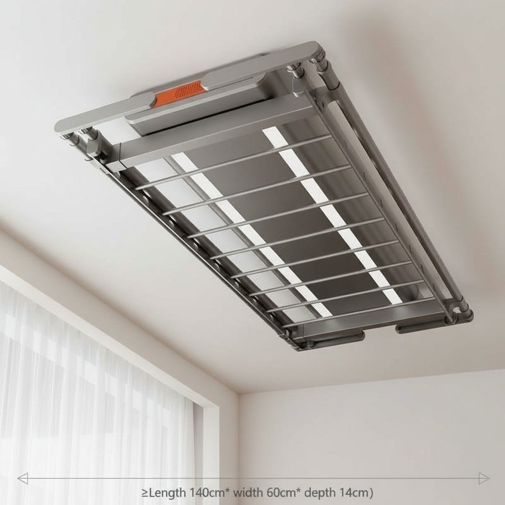 Étendoir à linge plafond électrique télescopique
