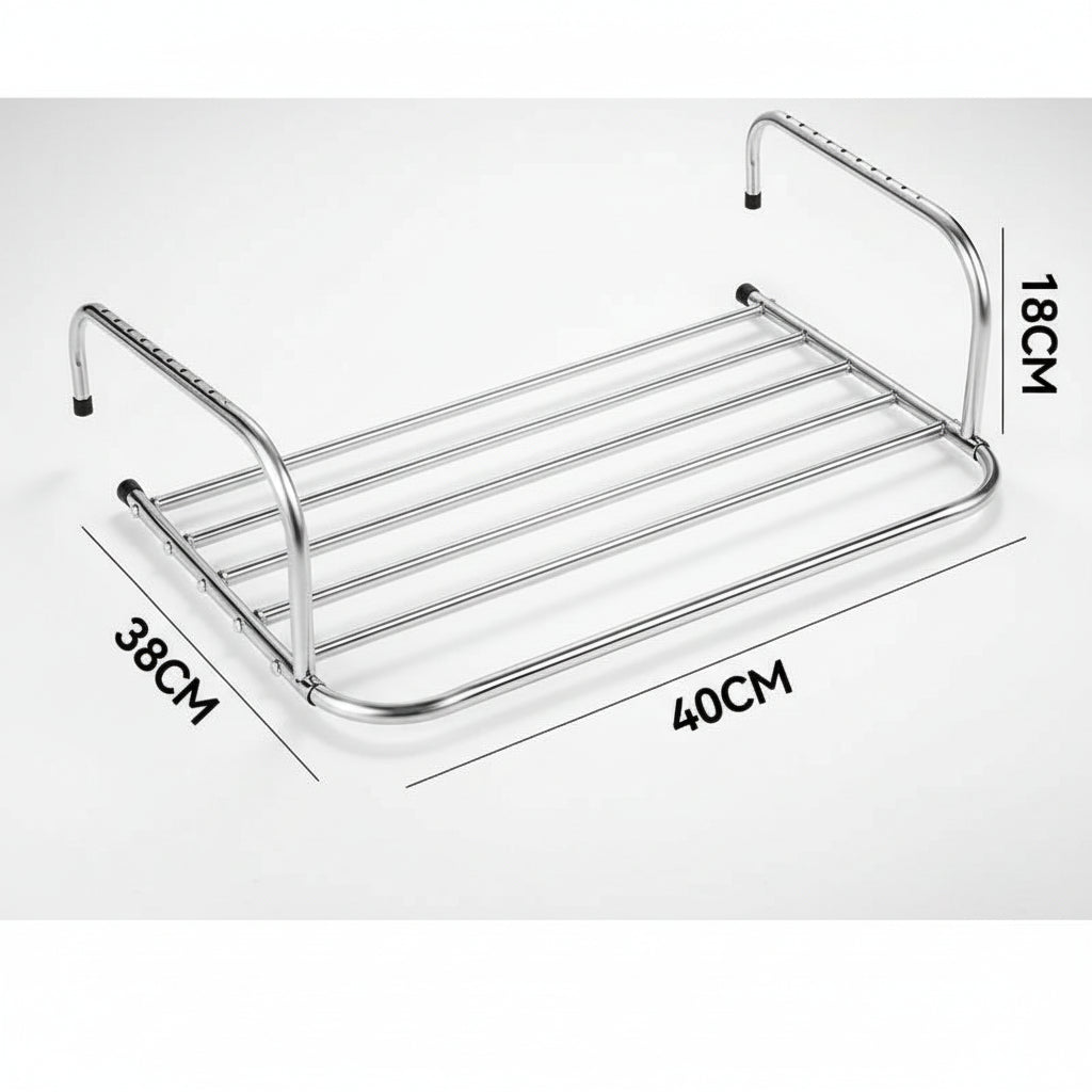 Étendoir à linge pour balcon en inox extensible