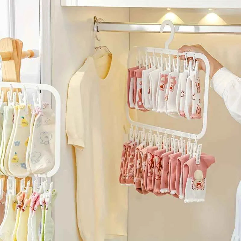 Petit étendoir à linge multi pinces pliable