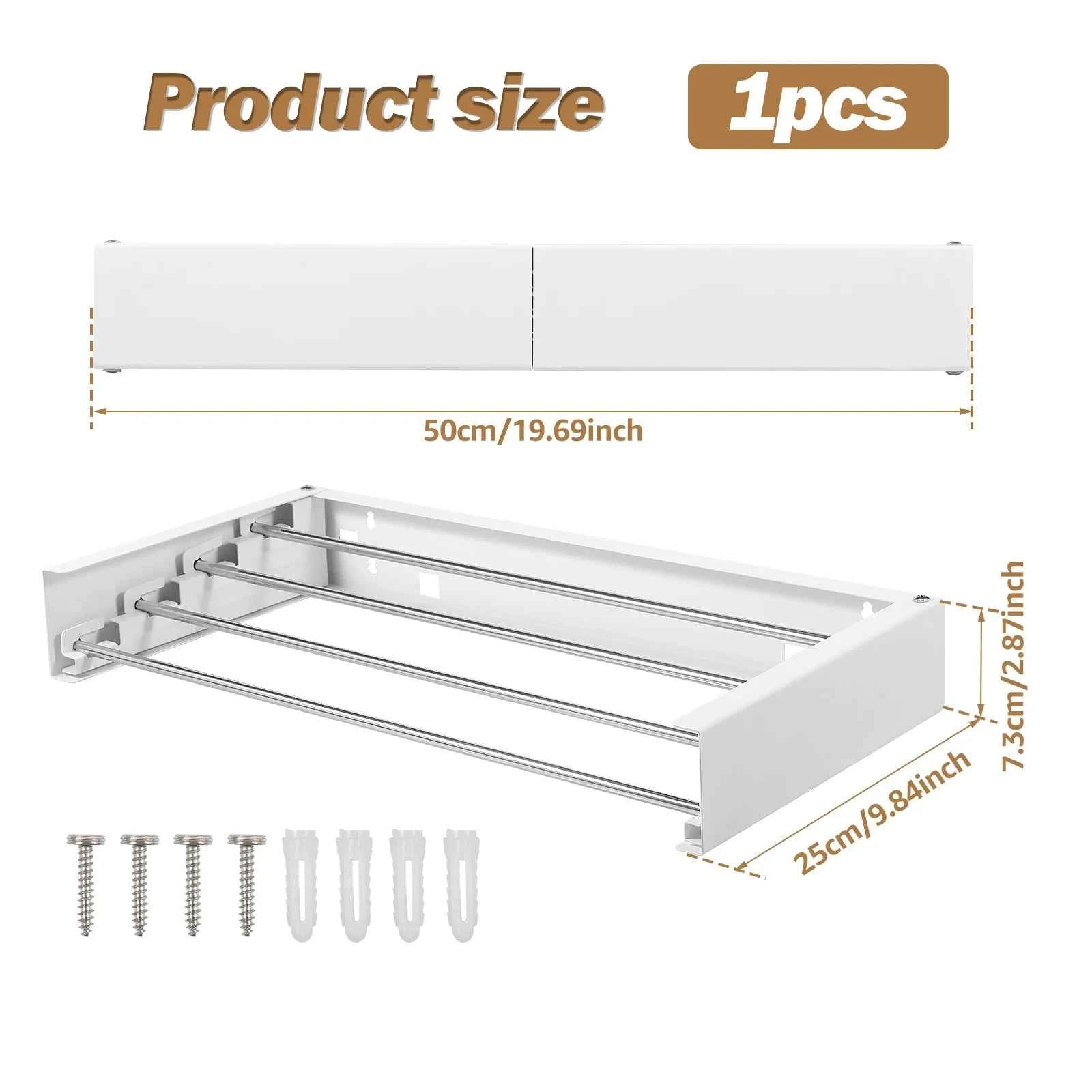Étendoir à linge mural rabattable inox pliable