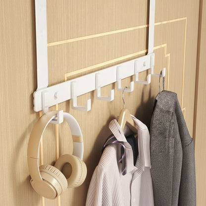 Étendoir à linge sur porte 6 crochets inox