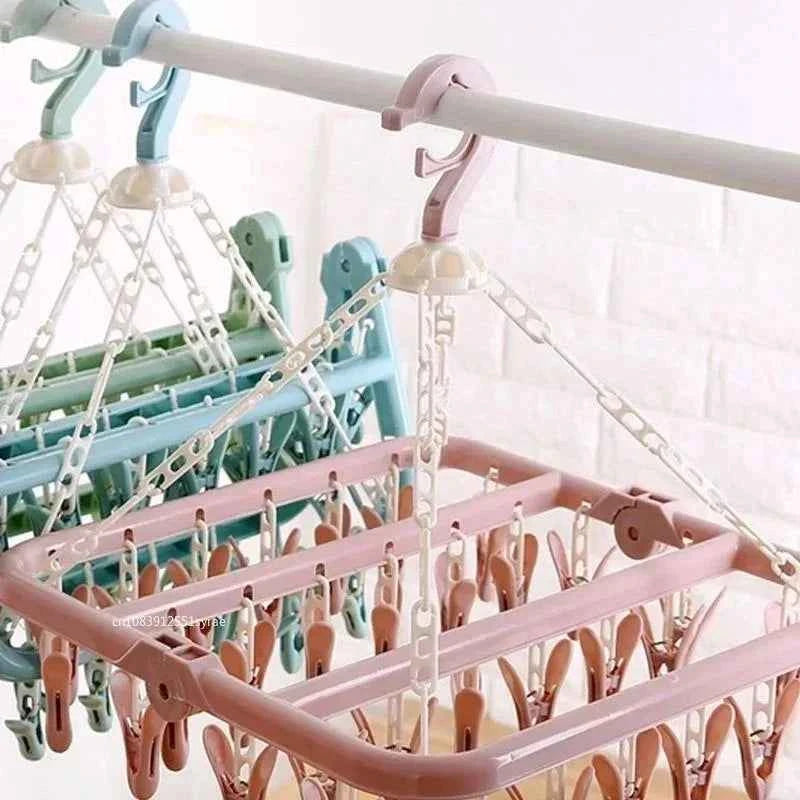 Petit étendoir à linge pliable 32 pinces