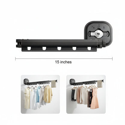 Étendoir à linge mural rétractable aluminium ventouse