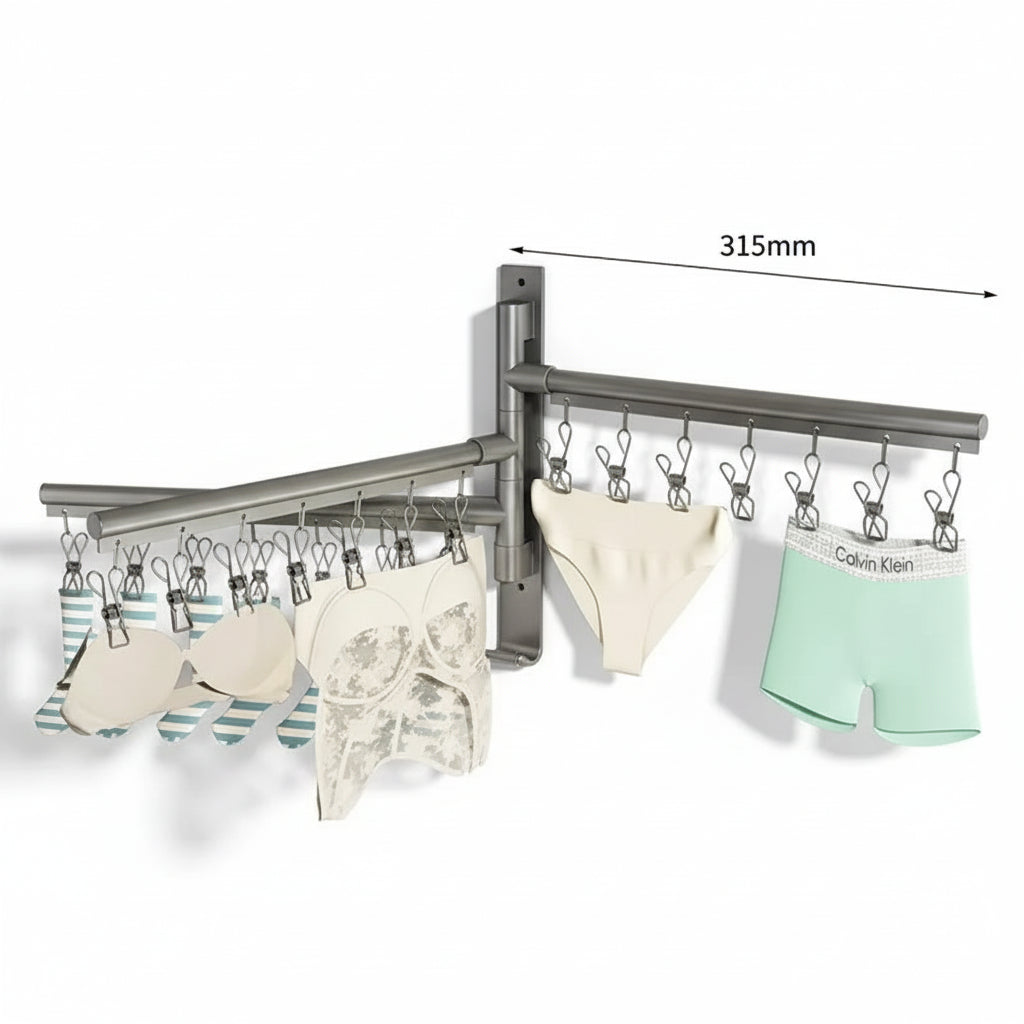 Étendoir à linge mural pliable en aluminium