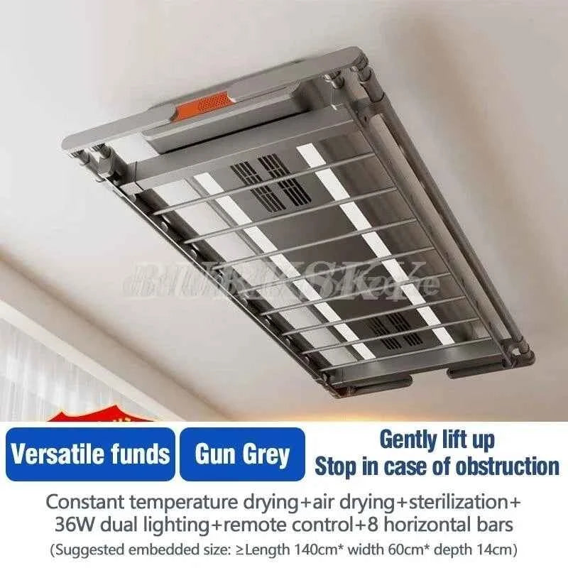 Étendoir à linge plafond électrique télescopique